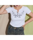 【ウィゴー/WEGO】のヘンリーネックドームスタッズT ホワイト|ID: prp329100004643094 ipo3291000000033493536