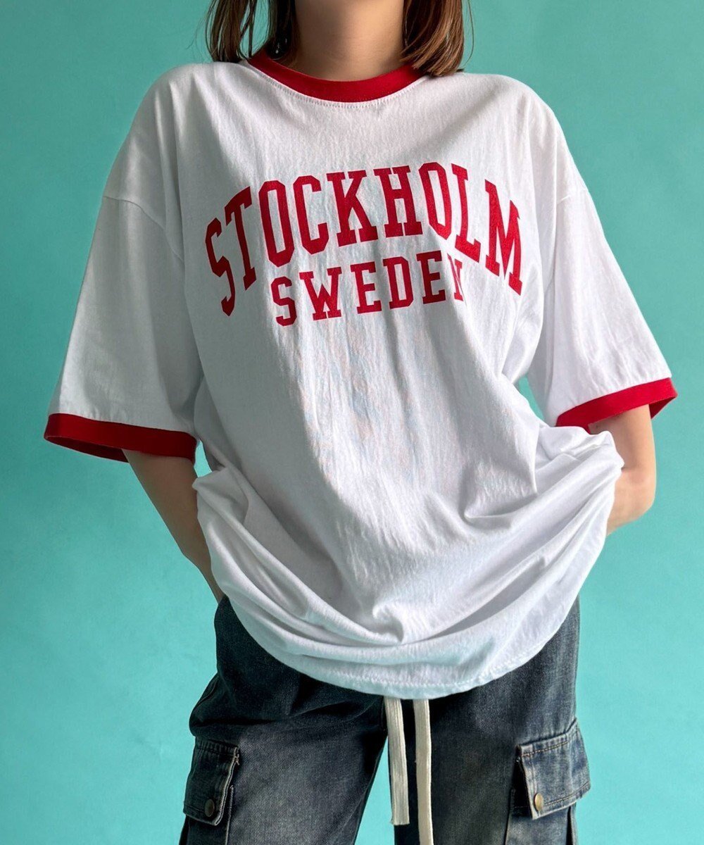 【ウィゴー/WEGO】のSTOCKHOLMリンガーT インテリア・キッズ・メンズ・レディースファッション・服の通販 founy(ファニー) 　ファッション　Fashion　レディースファッション　Fashion for Women　トップス・カットソー　Cut & Sew Tops　シャツ・ブラウス・オフィスカジュアル　Elegant Blouses & Button-Ups　ロングTシャツ・Tシャツ　Longline T-Shirts & Tees　カットソー・ベーシックTシャツ　Cut-and-Sewn Tops / Stretch Tees & Basics　新作・新入荷　New Arrivals / New In　おすすめ　Recommended / Our Picks　カットソー　Cut and Sewn Top　スマホ　Smartphone, Mobile Device　デニム　Denim, Jeans Material　フロント　Front, Front Design　プチプライス・低価格　Affordable / Budget Price　半袖　Short Sleeve, Half Sleeve　夏　Summer　定番　Standard, Basic Item　春　Spring　S/S・春夏　SS, Spring/Summer, Warm Season　ホワイト|ID: prp329100004643108 ipo3291000000033493615