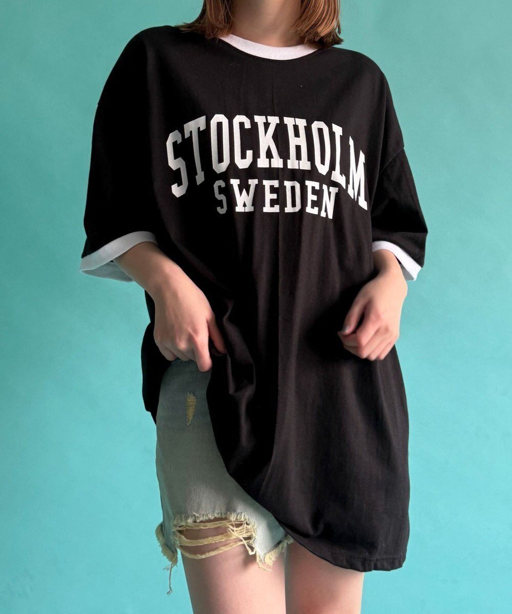 【ウィゴー/WEGO】のSTOCKHOLMリンガーT インテリア・キッズ・メンズ・レディースファッション・服の通販 founy(ファニー) 　ファッション　Fashion　レディースファッション　Fashion for Women　トップス・カットソー　Cut & Sew Tops　シャツ・ブラウス・オフィスカジュアル　Elegant Blouses & Button-Ups　ロングTシャツ・Tシャツ　Longline T-Shirts & Tees　カットソー・ベーシックTシャツ　Cut-and-Sewn Tops / Stretch Tees & Basics　新作・新入荷　New Arrivals / New In　おすすめ　Recommended / Our Picks　カットソー　Cut and Sewn Top　スマホ　Smartphone, Mobile Device　デニム　Denim, Jeans Material　フロント　Front, Front Design　プチプライス・低価格　Affordable / Budget Price　半袖　Short Sleeve, Half Sleeve　夏　Summer　定番　Standard, Basic Item　春　Spring　S/S・春夏　SS, Spring/Summer, Warm Season　ブラック|ID: prp329100004643108 ipo3291000000033493616