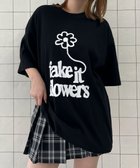 【ウィゴー/WEGO】のfake it flowersビッグT ブラック|ID: prp329100004643109 ipo3291000000033493629