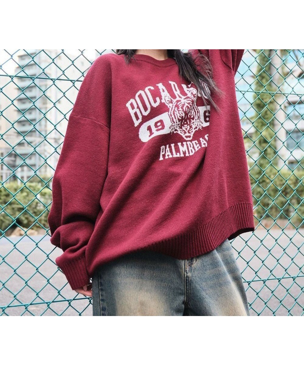 【ウィゴー/WEGO】の【ユニセックス着用ITEM/SMLサイズ展開】ジャガードグラフィックプルオーバー インテリア・キッズ・メンズ・レディースファッション・服の通販 founy(ファニー) 　ファッション　Fashion　レディースファッション　Fashion for Women　トップス・カットソー　Cut & Sew Tops　ニット　Knit Tops & Sweaters　カジュアルプルオーバー・ニットトップス　Pullovers & Knit Tops / Casual Pullovers　インナー　Innerwear　春　Spring　秋　Autumn　カーゴパンツ　Cargo Pants, Utility Pants　グラフィック　Graphic, Graphic Design　ショート　Short, Short Length　シンプル　Simple, Minimal　スマホ　Smartphone, Mobile Device　スラックス　Slacks, Dress Pants　セーター　Sweater, Knitwear　デニム　Denim, Jeans Material　トレンド　Trend, Trending Now　バランス　Balance, Style Balance　プリント　Print, Printed Pattern　ボトム　Bottoms, Lower Wear　メンズ　Men's, Menswear　ロング　Long, Long-Length　ワイド　Wide, Wide Fit　冬　Winter / This Winter　A/W・秋冬　Autumn/Winter　新作・新入荷　New Arrivals / New In　ワイン|ID: prp329100004643118 ipo3291000000033493675