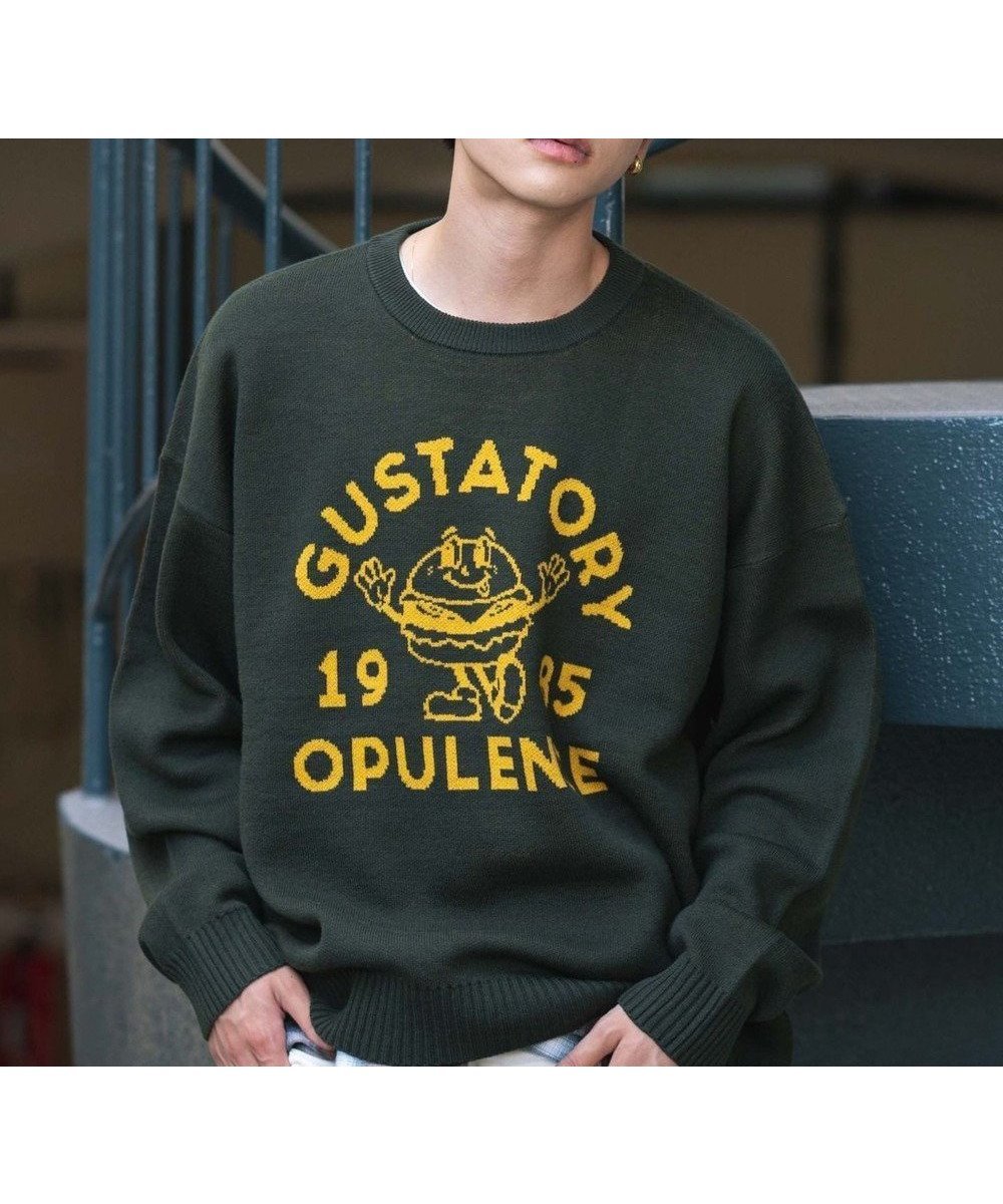 【ウィゴー/WEGO】の【ユニセックス着用ITEM/SMLサイズ展開】ジャガードグラフィックプルオーバー インテリア・キッズ・メンズ・レディースファッション・服の通販 founy(ファニー) 　ファッション　Fashion　レディースファッション　Fashion for Women　トップス・カットソー　Cut & Sew Tops　ニット　Knit Tops & Sweaters　カジュアルプルオーバー・ニットトップス　Pullovers & Knit Tops / Casual Pullovers　インナー　Innerwear　春　Spring　秋　Autumn　カーゴパンツ　Cargo Pants, Utility Pants　グラフィック　Graphic, Graphic Design　ショート　Short, Short Length　シンプル　Simple, Minimal　スマホ　Smartphone, Mobile Device　スラックス　Slacks, Dress Pants　セーター　Sweater, Knitwear　デニム　Denim, Jeans Material　トレンド　Trend, Trending Now　バランス　Balance, Style Balance　プリント　Print, Printed Pattern　ボトム　Bottoms, Lower Wear　メンズ　Men's, Menswear　ロング　Long, Long-Length　ワイド　Wide, Wide Fit　冬　Winter / This Winter　A/W・秋冬　Autumn/Winter　ダークグリーン|ID: prp329100004643118 ipo3291000000033710371