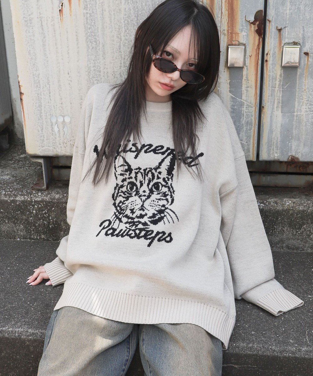 【ウィゴー/WEGO】の【ユニセックス着用ITEM/SMLサイズ展開】ジャガードグラフィックプルオーバー インテリア・キッズ・メンズ・レディースファッション・服の通販 founy(ファニー) 　ファッション　Fashion　レディースファッション　Fashion for Women　トップス・カットソー　Cut & Sew Tops　ニット　Knit Tops & Sweaters　カジュアルプルオーバー・ニットトップス　Pullovers & Knit Tops / Casual Pullovers　インナー　Innerwear　春　Spring　秋　Autumn　カーゴパンツ　Cargo Pants, Utility Pants　グラフィック　Graphic, Graphic Design　ショート　Short, Short Length　シンプル　Simple, Minimal　スマホ　Smartphone, Mobile Device　スラックス　Slacks, Dress Pants　セーター　Sweater, Knitwear　デニム　Denim, Jeans Material　トレンド　Trend, Trending Now　バランス　Balance, Style Balance　プリント　Print, Printed Pattern　ボトム　Bottoms, Lower Wear　メンズ　Men's, Menswear　ロング　Long, Long-Length　ワイド　Wide, Wide Fit　冬　Winter / This Winter　A/W・秋冬　Autumn/Winter　オフホワイト|ID: prp329100004643118 ipo3291000000034846717