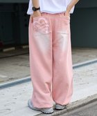 【ウィゴー/WEGO】の【ウエストゴム/らくらくパンツ】アシッドウォッシュグラフィックスウェットパンツ ピンク|ID: prp329100004643133 ipo3291000000033493803