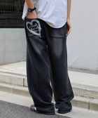 【ウィゴー/WEGO】の【ウエストゴム/らくらくパンツ】アシッドウォッシュグラフィックスウェットパンツ ブラックその他|ID: prp329100004643133 ipo3291000000033493804