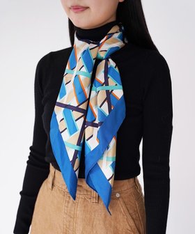 【マルカオリジナル/Marca originals】の【the PORT by marca】LATTICE GEO 大判 シルクツイル スカーフ 人気、トレンドファッション・服の通販 founy(ファニー) ファッション Fashion レディースファッション Fashion for Women 秋 Autumn シルク Silk, 100% Silk スカーフ Scarf, Neckwear ストール Stole, Wrap ドレープ Drape, Draping Fabric ハンカチ Handkerchief, Hanky バンダナ Bandana, Head Scarf プリント Print, Printed Pattern |ID:prp329100004643145