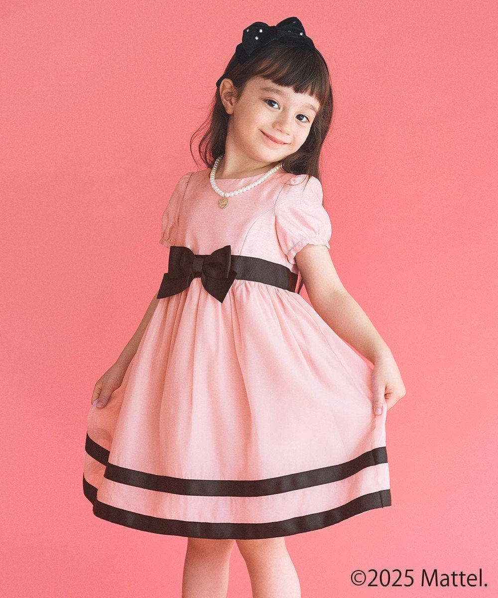 【エニファム/any FAM / KIDS】の【Barbie(TM)】ドーリードレス風ワンピース インテリア・キッズ・メンズ・レディースファッション・服の通販 founy(ファニー) 　ファッション　Fashion　キッズファッション　Fashion for Kids　ワンピース　Dresses　ジャケット　Jacket, Outerwear　チャーム　Charm, Pendant　デニム　Denim, Jeans Material　ドレス　Dress, One-Piece　ネックレス　Necklace, Pendant Necklace　パール　Pearl, Pearl Accent　ポケット　Pocket, Pocket Detail　ポーチ　Pouch, Small Case　ラウンド　Round, Round Neck　リボン　Ribbon, Bow　A/W・秋冬　Autumn/Winter　新作・新入荷　New Arrivals / New In　エレガント 上品　Elegant　ピンク|ID: prp329100004643637 ipo3291000000033498691