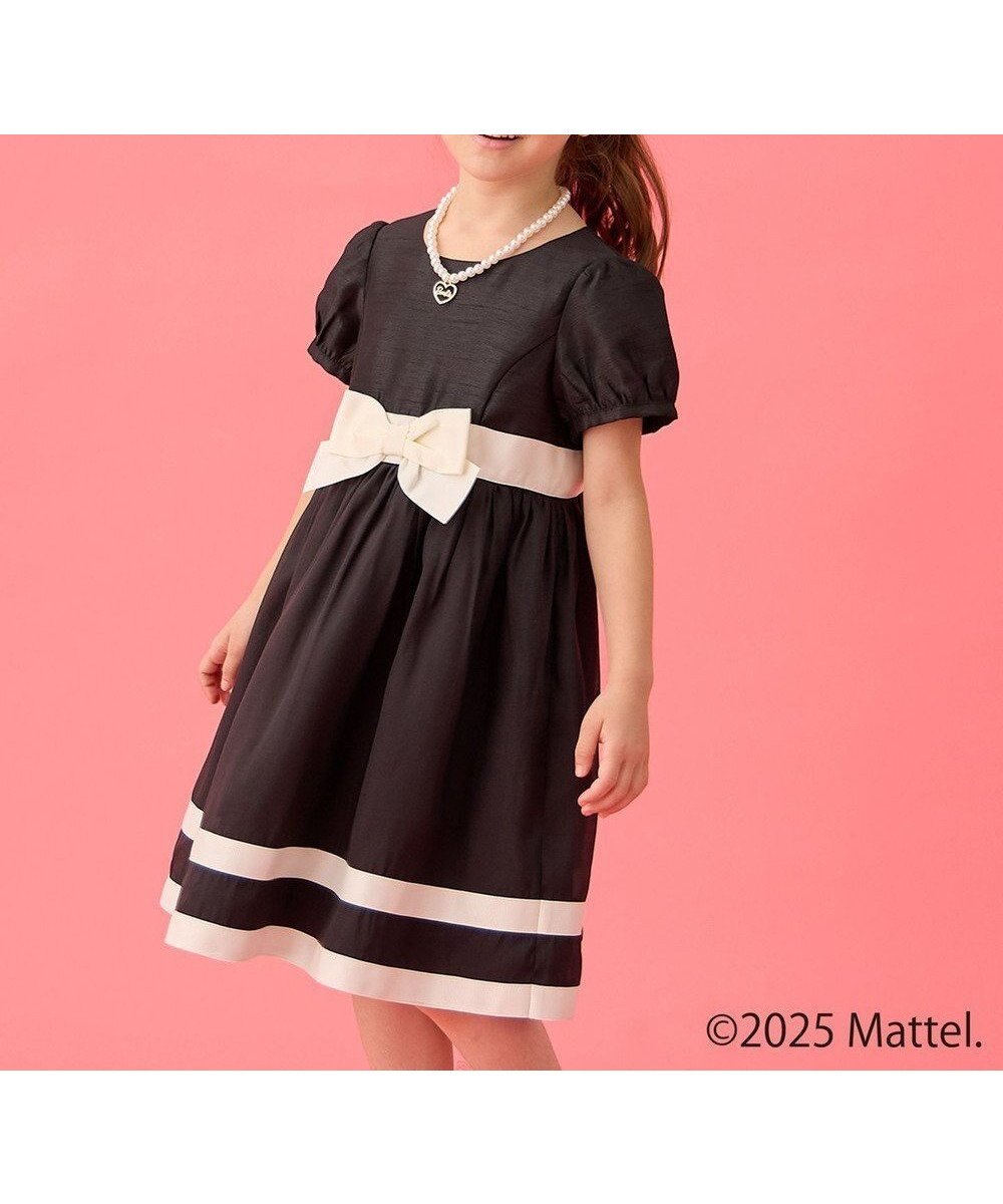 【エニファム/any FAM / KIDS】の【Barbie(TM)】ドーリードレス風ワンピース インテリア・キッズ・メンズ・レディースファッション・服の通販 founy(ファニー) 　ファッション　Fashion　キッズファッション　Fashion for Kids　ワンピース　Dresses　ジャケット　Jacket, Outerwear　チャーム　Charm, Pendant　デニム　Denim, Jeans Material　ドレス　Dress, One-Piece　ネックレス　Necklace, Pendant Necklace　パール　Pearl, Pearl Accent　ポケット　Pocket, Pocket Detail　ポーチ　Pouch, Small Case　ラウンド　Round, Round Neck　リボン　Ribbon, Bow　A/W・秋冬　Autumn/Winter　新作・新入荷　New Arrivals / New In　エレガント 上品　Elegant　ブラック|ID: prp329100004643637 ipo3291000000033498692