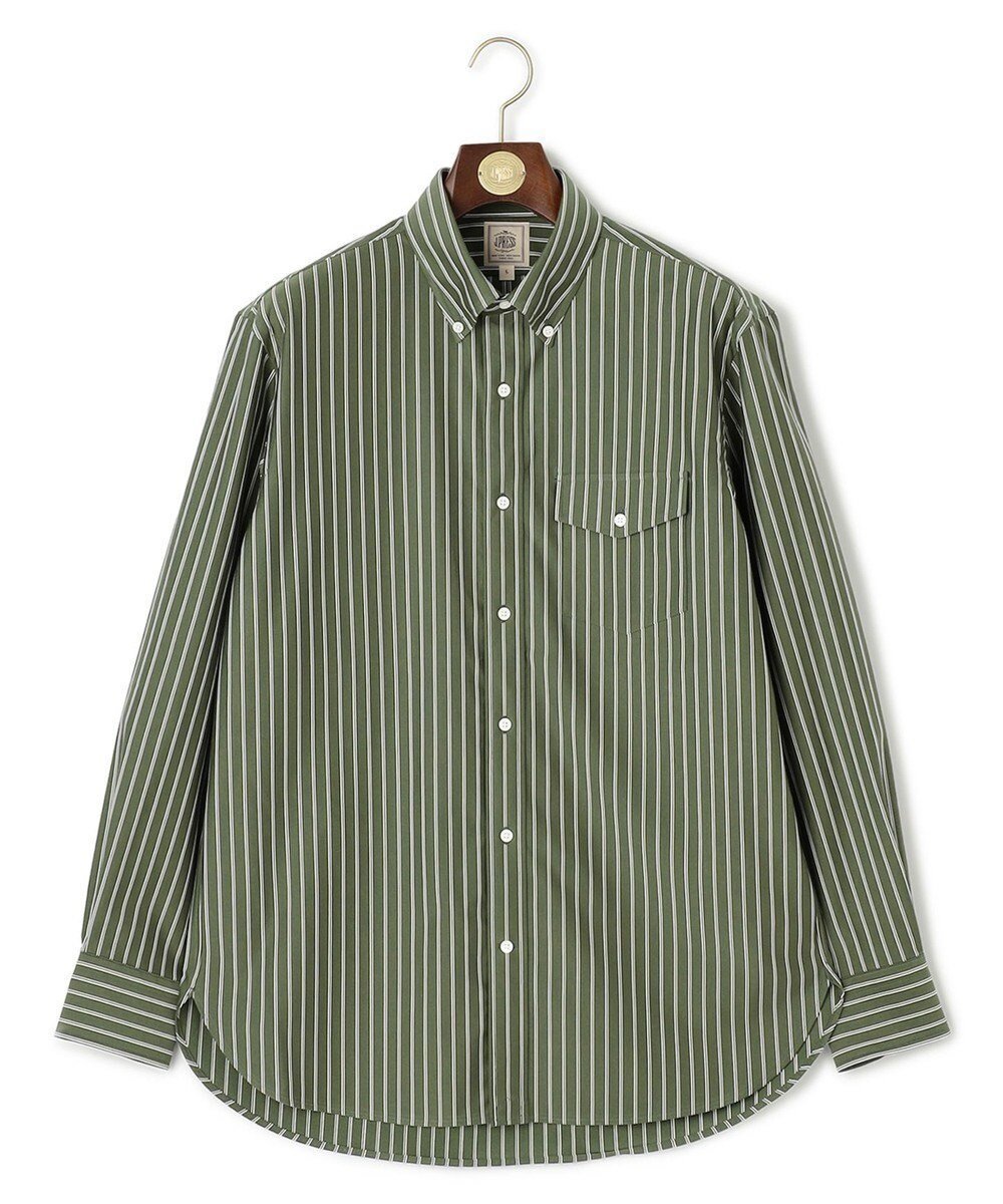 【ジェイ プレス/J.PRESS / MEN】のパッチフラップ マルチストライプシャツ/B.D. インテリア・キッズ・メンズ・レディースファッション・服の通販 founy(ファニー) 　ファッション　Fashion　メンズファッション　Fashion for Men　トップス・カットソー　Cut & Sew Tops　メンズシャツ　Shirts　ストレッチ　Stretch, Stretchy Fabric　ドレス　Dress, One-Piece　バランス　Balance, Style Balance　パッチ　Patch, Appliqué　フィット　Fit, Slim Fit　フラップ　Flap, Flap Pocket　ブルゾン　Blouson, Bomber Jacket　ベーシック　Basic, Essential　ポケット　Pocket, Pocket Detail　メンズ　Men's, Menswear　リラックス　Relax, Relaxed Fit　A/W・秋冬　Autumn/Winter　グリーン系1|ID: prp329100004643639 ipo3291000000033498794