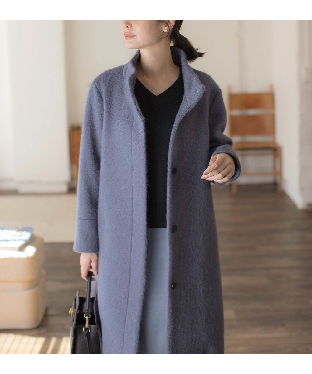 【組曲/KUMIKYOKU】のスタンドカラーシャギーコート インテリア・キッズ・メンズ・レディースファッション・服の通販 founy(ファニー) 　ファッション　Fashion　レディースファッション　Fashion for Women　アウター　Coat / Outerwear Collection　コート・ロングコート・ピーコート　Long Coats, Peacoats & More　レディースジャケット・軽アウター　Jackets　クラシカル　Classical, Vintage-Inspired　クラシック　Classic, Timeless Style　ジャケット　Jacket, Outerwear　スタンド　Stand Collar, Upright Stand　バランス　Balance, Style Balance　フォルム　Silhouette, Form　ミックス　Mix, Mixed Style　モダン　Modern, Contemporary　A/W・秋冬　Autumn/Winter　エレガント 上品　Elegant　チャコールグレー系|ID: prp329100004643656 ipo3291000000035769553