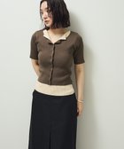 【グリーンパークス/Green Parks】の・Petit Fleur バイカラーレイヤードニット Brown|ID: prp329100004643840 ipo3291000000033539901