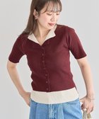 【グリーンパークス/Green Parks】の・Petit Fleur バイカラーレイヤードニット Bordeaux|ID: prp329100004643840 ipo3291000000033746395