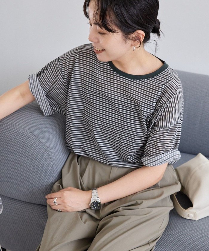 【アメリカンホリック/AMERICAN HOLIC】のシアーレトロボーダー半袖プルオーバー インテリア・キッズ・メンズ・レディースファッション・服の通販 founy(ファニー) https://founy.com/ ファッション Fashion レディースファッション Fashion for Women トップス・カットソー Cut & Sew Tops シャツ・ブラウス・オフィスカジュアル Elegant Blouses & Button-Ups ロングTシャツ・Tシャツ Longline T-Shirts & Tees カジュアルプルオーバー・ニットトップス Pullovers & Knit Tops / Casual Pullovers カットソー・ベーシックTシャツ Cut-and-Sewn Tops / Stretch Tees & Basics おすすめ Recommended / Our Picks カットソー Cut and Sewn Top シアー Sheer, See-Through トリミング Trimming, Decorative Edge ボトム Bottoms, Lower Wear ボーダー Border, Stripe ポケット Pocket, Pocket Detail 半袖 Short Sleeve, Half Sleeve 夏 Summer 春 Spring S/S・春夏 SS, Spring/Summer, Warm Season 秋 Autumn |ID: prp329100004643845 ipo3291000000035466492