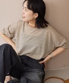 【アメリカンホリック/AMERICAN HOLIC】のシアーレトロボーダー半袖プルオーバー Beige|ID: prp329100004643845 ipo3291000000035466494