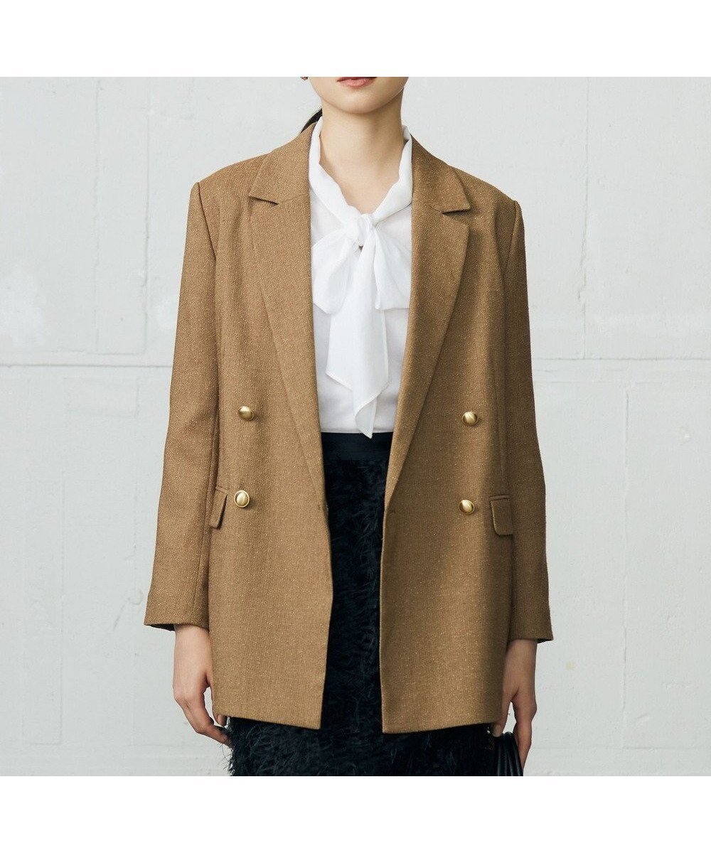 【自由区/JIYU-KU】の【洗える】シルクネップツイード ジャケット 人気、トレンドファッション・服の通販 founy(ファニー) 　ファッション　Fashion　レディースファッション　Fashion for Women　アウター　Coat / Outerwear Collection　レディースジャケット・軽アウター　Jackets　テーラードジャケット / 通勤・きれいめスタイル　Tailored Jackets & Blazers　新作・新入荷　New Arrivals / New In　ジャケット　Jacket, Outerwear　セットアップ　Set-Up, Coordinated Outfit　ダブル　Double, Double-Breasted　ツイード　Twill, Twill Weave　トレンド　Trend, Trending Now　ネップ　Nepp, Slub Yarn　バランス　Balance, Style Balance　フロント　Front, Front Design　メタル　Metal, Metal Parts　エレガント 上品　Elegant　洗える　Machine Washable　A/W・秋冬　Autumn/Winter　 other-1|ID: prp329100004643851 ipo3291000000033503407