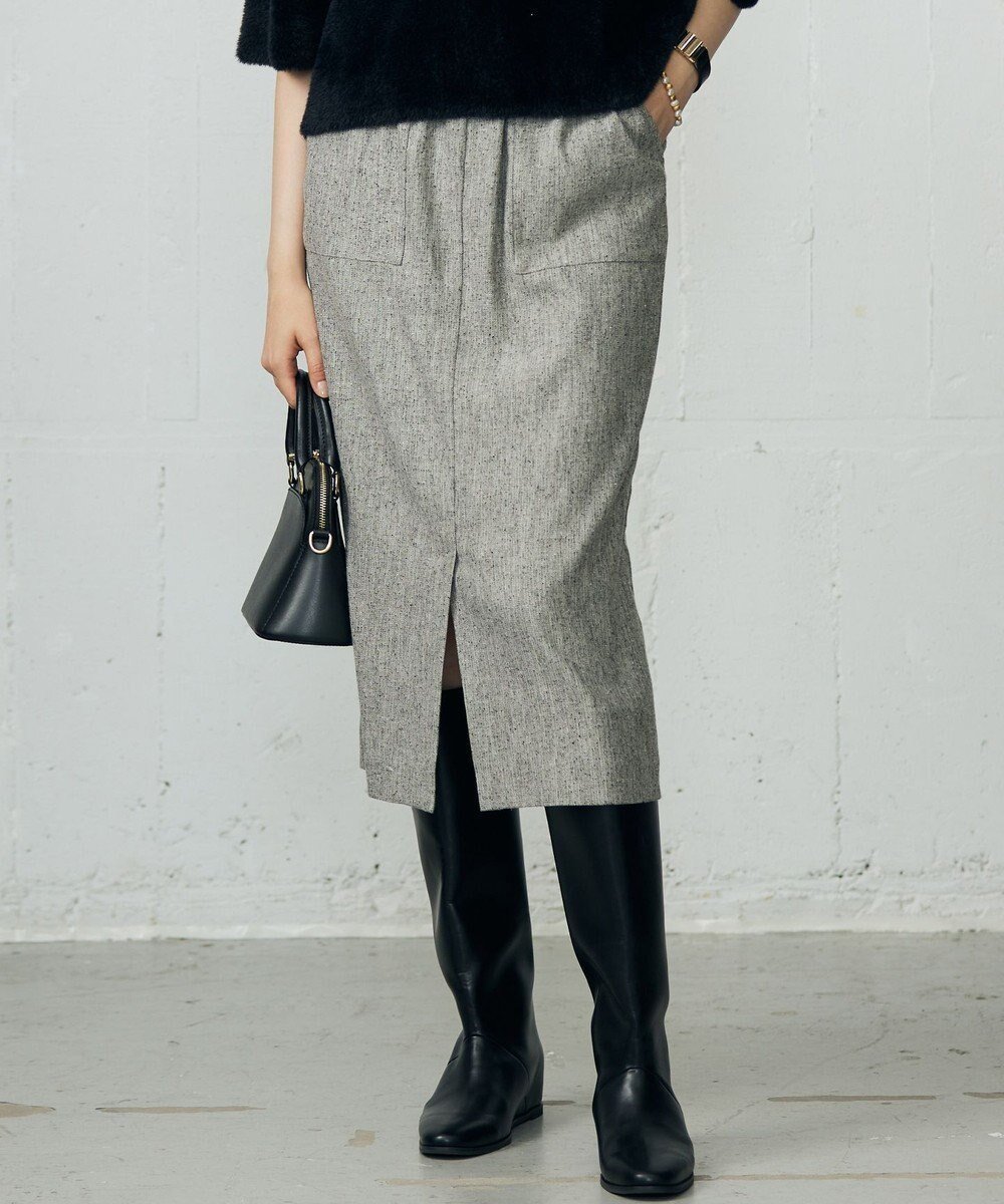 【自由区/JIYU-KU】のシルクネップツイード スカート インテリア・キッズ・メンズ・レディースファッション・服の通販 founy(ファニー) ファッション Fashion レディースファッション Fashion for Women スカート Skirts ストレート Straight, Straight Cut セットアップ Set-Up, Coordinated Outfit ツイード Twill, Twill Weave トレンド Trend, Trending Now ネップ Nepp, Slub Yarn ワーク Workwear, Utility Style エレガント 上品 Elegant A/W・秋冬 Autumn/Winter グレー|ID: prp329100004643852 ipo3291000000033503422