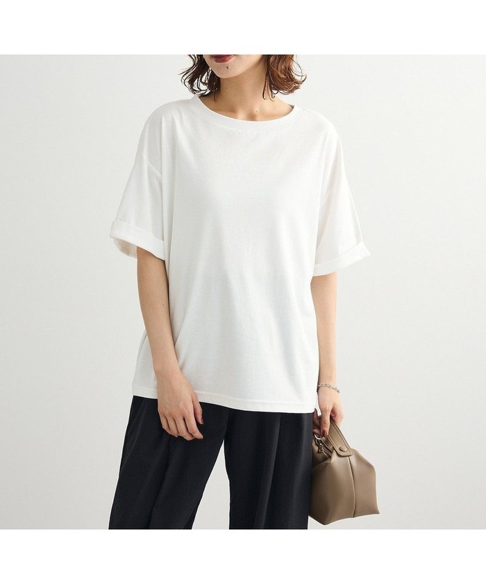 【グリーンパークス/Green Parks】の・swing by シルケットオーバーサイズTEE インテリア・キッズ・メンズ・レディースファッション・服の通販 founy(ファニー) https://founy.com/ ファッション Fashion レディースファッション Fashion for Women トップス・カットソー Cut & Sew Tops シャツ・ブラウス・オフィスカジュアル Elegant Blouses & Button-Ups ロングTシャツ・Tシャツ Longline T-Shirts & Tees カットソー・ベーシックTシャツ Cut-and-Sewn Tops / Stretch Tees & Basics おすすめ Recommended / Our Picks カットソー Cut and Sewn Top シルケット Silket, Silky Cotton シンプル Simple, Minimal ベーシック Basic, Essential ポケット Pocket, Pocket Detail ロールアップ Roll-Up, Cuffed Hem A/W・秋冬 Autumn/Winter |ID: prp329100004643853 ipo3291000000033710014