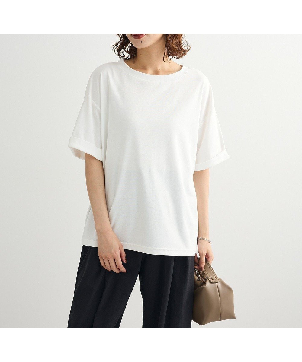 【グリーンパークス/Green Parks】の・swing by シルケットオーバーサイズTEE 人気、トレンドファッション・服の通販 founy(ファニー) 　ファッション　Fashion　レディースファッション　Fashion for Women　トップス・カットソー　Cut & Sew Tops　シャツ・ブラウス・オフィスカジュアル　Elegant Blouses & Button-Ups　ロングTシャツ・Tシャツ　Longline T-Shirts & Tees　カットソー・ベーシックTシャツ　Cut-and-Sewn Tops / Stretch Tees & Basics　おすすめ　Recommended / Our Picks　カットソー　Cut and Sewn Top　シルケット　Silket, Silky Cotton　シンプル　Simple, Minimal　ベーシック　Basic, Essential　ポケット　Pocket, Pocket Detail　ロールアップ　Roll-Up, Cuffed Hem　A/W・秋冬　Autumn/Winter　 other-1|ID: prp329100004643853 ipo3291000000033710014