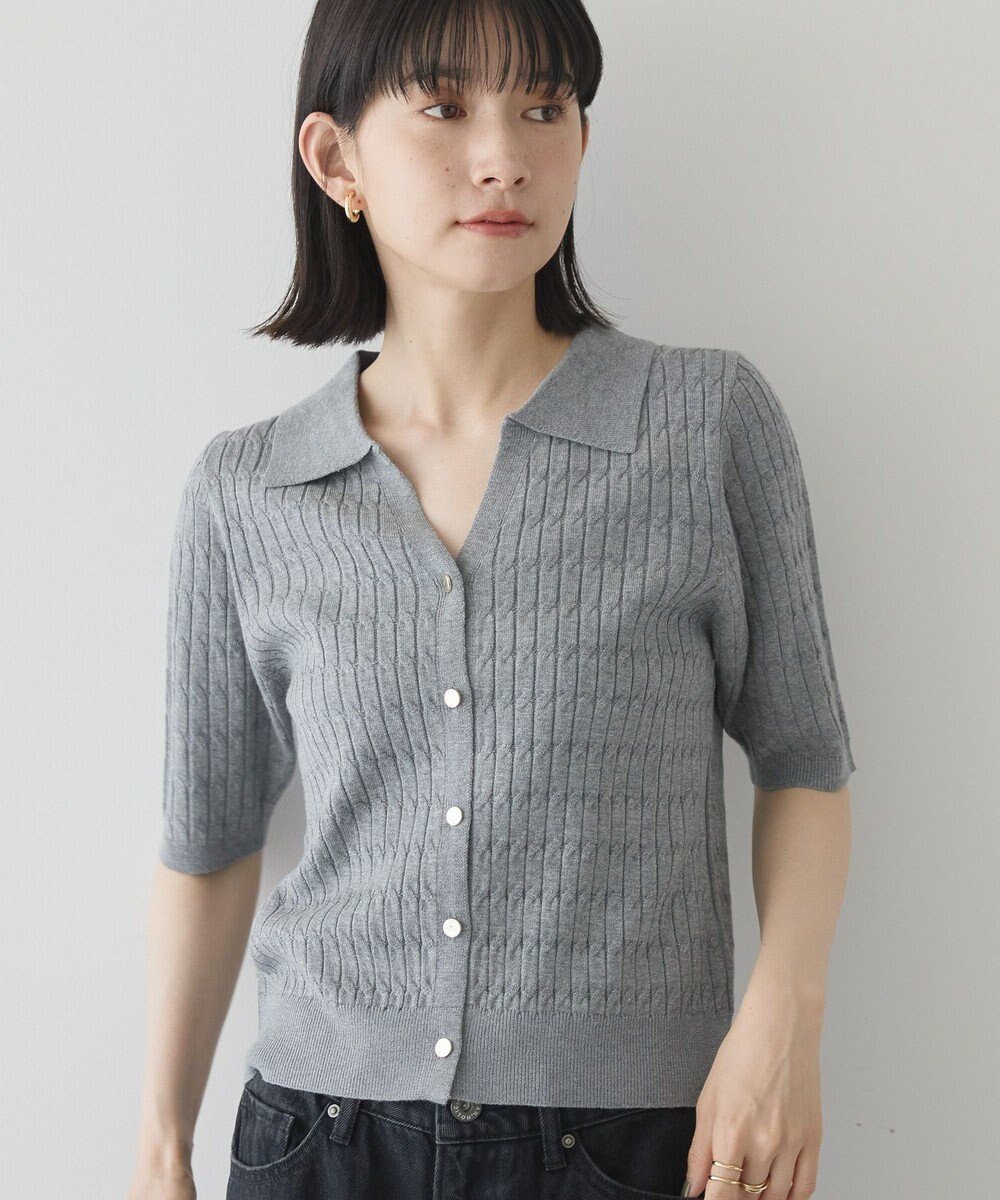 【アメリカンホリック/AMERICAN HOLIC】の【2WAY】金ボタン衿付きケーブルプルオーバー インテリア・キッズ・メンズ・レディースファッション・服の通販 founy(ファニー) 　ファッション　Fashion　レディースファッション　Fashion for Women　トップス・カットソー　Cut & Sew Tops　ニット　Knit Tops & Sweaters　カジュアルプルオーバー・ニットトップス　Pullovers & Knit Tops / Casual Pullovers　おすすめ　Recommended / Our Picks　コンパクト　Compact, Small Size　セーター　Sweater, Knitwear　ポケット　Pocket, Pocket Detail　エレガント 上品　Elegant　A/W・秋冬　Autumn/Winter　羽織　Haori, Light Jacket　Gray Mixture|ID: prp329100004643855 ipo3291000000033503445