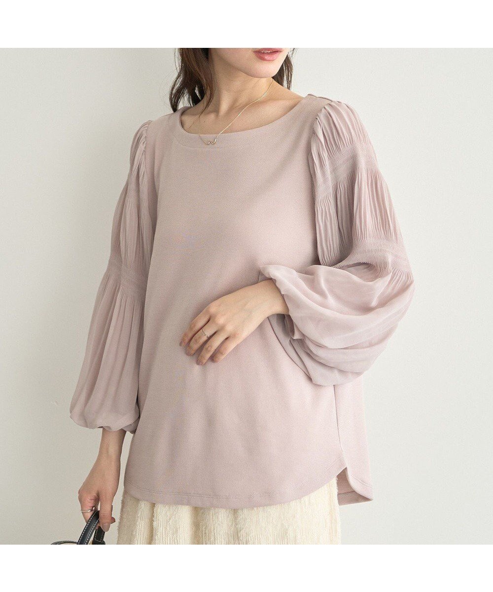 【アースミュージックアンドエコロジー/earth music&ecology】のマジョリカプリーツプルオーバー インテリア・キッズ・メンズ・レディースファッション・服の通販 founy(ファニー) 　ファッション　Fashion　レディースファッション　Fashion for Women　トップス・カットソー　Cut & Sew Tops　シャツ・ブラウス・オフィスカジュアル　Elegant Blouses & Button-Ups　ロングTシャツ・Tシャツ　Longline T-Shirts & Tees　カジュアルプルオーバー・ニットトップス　Pullovers & Knit Tops / Casual Pullovers　カットソー・ベーシックTシャツ　Cut-and-Sewn Tops / Stretch Tees & Basics　おすすめ　Recommended / Our Picks　カットソー　Cut and Sewn Top　シアー　Sheer, See-Through　デコルテ　Décolleté, Neckline　プリーツ　Pleats, Pleated　ポケット　Pocket, Pocket Detail　A/W・秋冬　Autumn/Winter　Pink|ID: prp329100004643923 ipo3291000000033503868