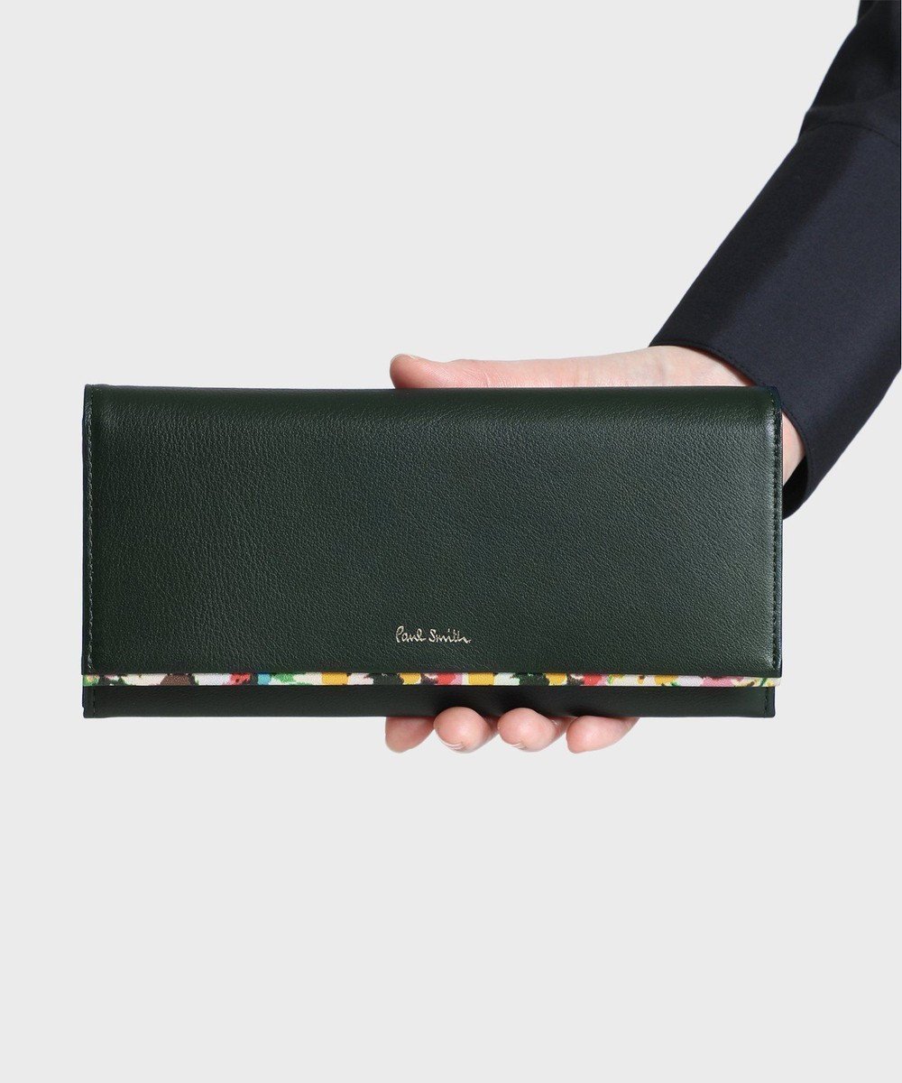 【ポール スミス/Paul Smith】のマーガレットプリントトリム 長財布 インテリア・キッズ・メンズ・レディースファッション・服の通販 founy(ファニー) 　ファッション　Fashion　レディースファッション　Fashion for Women　ミニ財布・二つ折り財布　Wallets & Card Cases　シンプル　Simple, Minimal　プリント　Print, Printed Pattern　マーガレット　Marguerite, Daisy Pattern　財布　Wallet, Purse　ダークグリーン|ID: prp329100004643944 ipo3291000000033504019