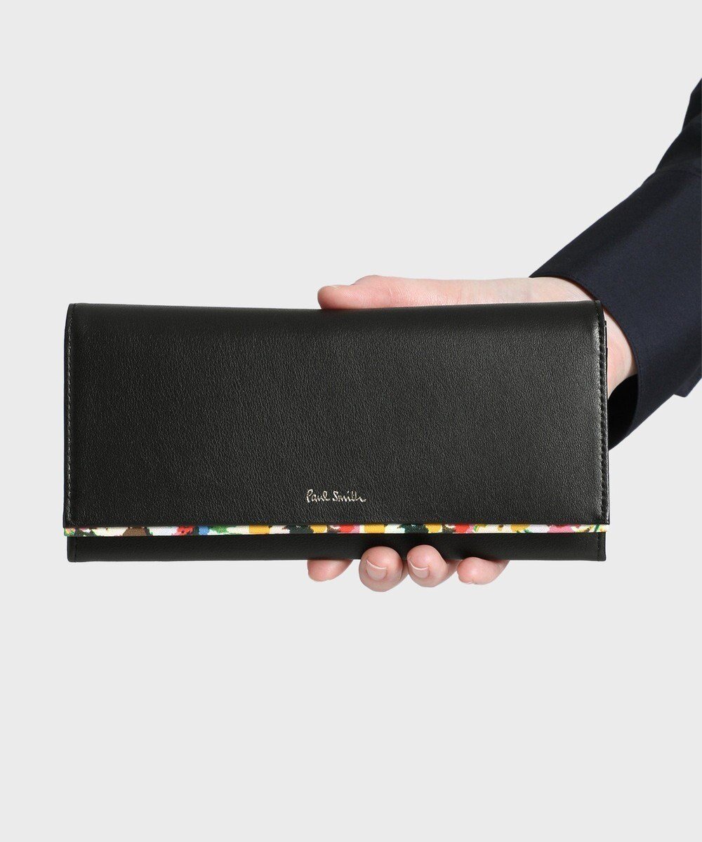 【ポール スミス/Paul Smith】のマーガレットプリントトリム 長財布 インテリア・キッズ・メンズ・レディースファッション・服の通販 founy(ファニー) 　ファッション　Fashion　レディースファッション　Fashion for Women　ミニ財布・二つ折り財布　Wallets & Card Cases　シンプル　Simple, Minimal　プリント　Print, Printed Pattern　マーガレット　Marguerite, Daisy Pattern　財布　Wallet, Purse　ブラック|ID: prp329100004643944 ipo3291000000033504023