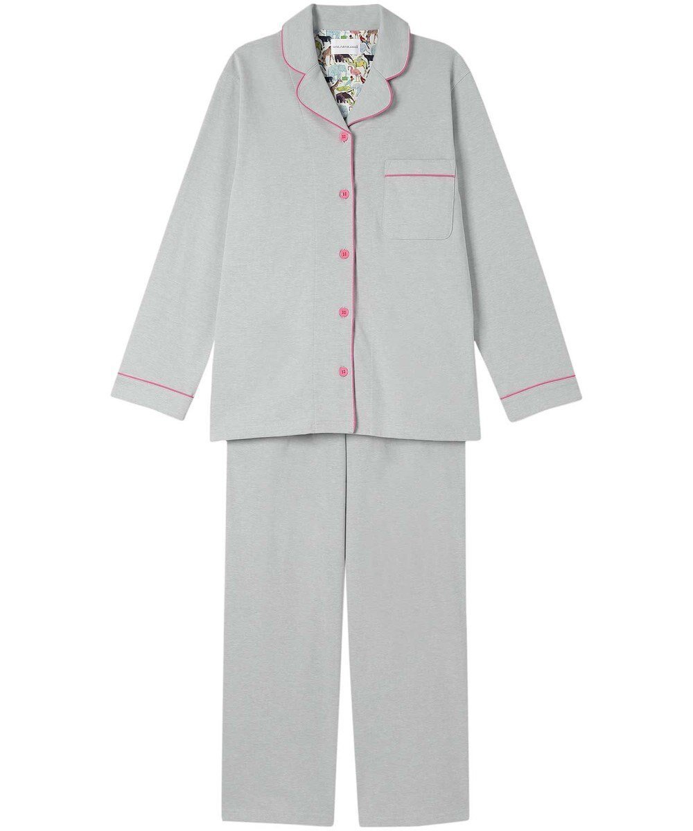 【ウンナナクール/une nana cool】の【綿混】天竺パジャマ MADE WITH LIBERTY FABRIC インテリア・キッズ・メンズ・レディースファッション・服の通販 founy(ファニー) ファッション Fashion レディースファッション Fashion for Women 長袖 Long Sleeve, Full Sleeve パイピング Piping, Trim Design パジャマ Pajamas, Sleepwear プリント Print, Printed Pattern ボトム Bottoms, Lower Wear ポケット Pocket, Pocket Detail リラックス Relax, Relaxed Fit おすすめ Recommended / Our Picks グレー|ID: prp329100004643989 ipo3291000000033504270