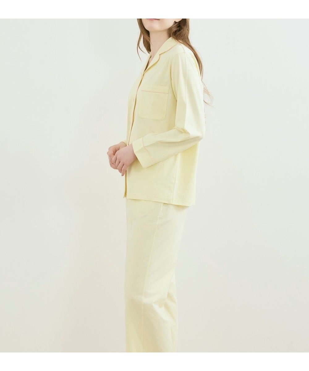 【ウンナナクール/une nana cool】の【綿100%】なめらか天竺パジャマ MADE WITH LIBERTY FABRIC インテリア・キッズ・メンズ・レディースファッション・服の通販 founy(ファニー) 　ファッション　Fashion　レディースファッション　Fashion for Women　なめらか　Smooth, Silky Texture　長袖　Long Sleeve, Full Sleeve　パイピング　Piping, Trim Design　パジャマ　Pajamas, Sleepwear　プリント　Print, Printed Pattern　ボトム　Bottoms, Lower Wear　ポケット　Pocket, Pocket Detail　リラックス　Relax, Relaxed Fit　おすすめ　Recommended / Our Picks　イエロー|ID: prp329100004643992 ipo3291000000033504288