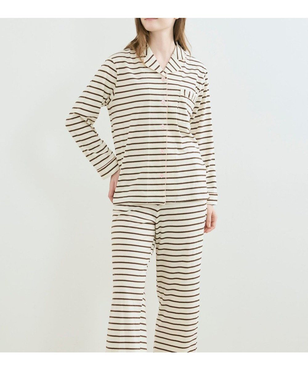 【ウンナナクール/une nana cool】の【綿100%】コットンボーダーパジャマ MADE WITH LIBERTY FABRIC インテリア・キッズ・メンズ・レディースファッション・服の通販 founy(ファニー) ファッション Fashion レディースファッション Fashion for Women なめらか Smooth, Silky Texture 長袖 Long Sleeve, Full Sleeve パイピング Piping, Trim Design パジャマ Pajamas, Sleepwear プリント Print, Printed Pattern ボトム Bottoms, Lower Wear ポケット Pocket, Pocket Detail リラックス Relax, Relaxed Fit おすすめ Recommended / Our Picks ブラウン|ID: prp329100004643994 ipo3291000000033504297
