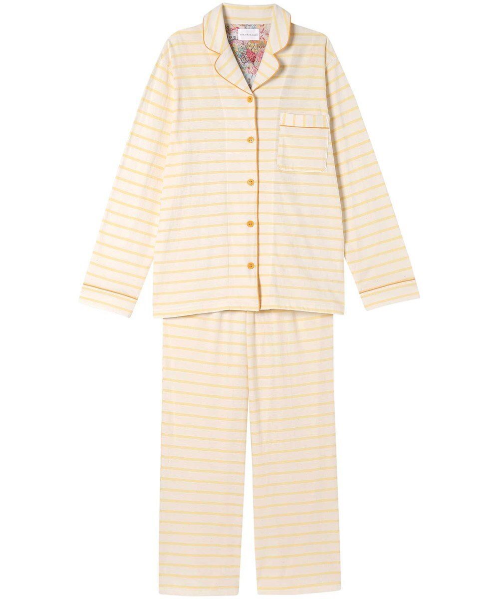 【ウンナナクール/une nana cool】の【綿100%】コットンボーダーパジャマ MADE WITH LIBERTY FABRIC インテリア・キッズ・メンズ・レディースファッション・服の通販 founy(ファニー) ファッション Fashion レディースファッション Fashion for Women なめらか Smooth, Silky Texture 長袖 Long Sleeve, Full Sleeve パイピング Piping, Trim Design パジャマ Pajamas, Sleepwear プリント Print, Printed Pattern ボトム Bottoms, Lower Wear ポケット Pocket, Pocket Detail リラックス Relax, Relaxed Fit おすすめ Recommended / Our Picks イエロー|ID: prp329100004643994 ipo3291000000033504304