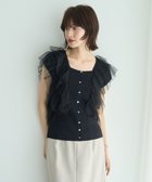 【イェッカ ヴェッカ/YECCA VECCA】のチュールラッフルノースリーブカーディガン Black|ID: prp329100004644006 ipo3291000000033504363