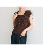 【イェッカ ヴェッカ/YECCA VECCA】のチュールラッフルノースリーブカーディガン Brown|ID: prp329100004644006 ipo3291000000033504367