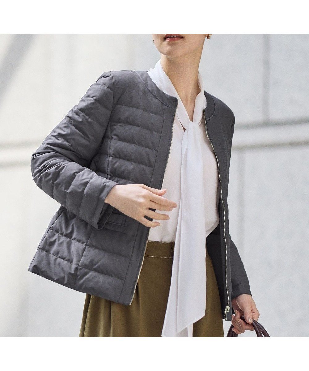 【自由区/JIYU-KU】の【カタログ掲載】ライトダウンリバーシブルノーカラー ジャケット インテリア・キッズ・メンズ・レディースファッション・服の通販 founy(ファニー) 　ファッション　Fashion　レディースファッション　Fashion for Women　アウター　Coat / Outerwear Collection　コート・ロングコート・ピーコート　Long Coats, Peacoats & More　レディースジャケット・軽アウター　Jackets　ノーカラージャケット / シンプル上品コーデ　Collarless Jackets　インナー　Innerwear　コンパクト　Compact, Small Size　ジャケット　Jacket, Outerwear　タフタ　Taffeta, Structured Fabric　ダウン　Down, Puffer　パッチ　Patch, Appliqué　フェザー　Feather, Feather Detail　ポケット　Pocket, Pocket Detail　リバーシブル　Reversible, Two-Sided　エレガント 上品　Elegant　人気　Popular, Best Seller　定番　Standard, Basic Item　A/W・秋冬　Autumn/Winter　スレート|ID: prp329100004644013 ipo3291000000035659956