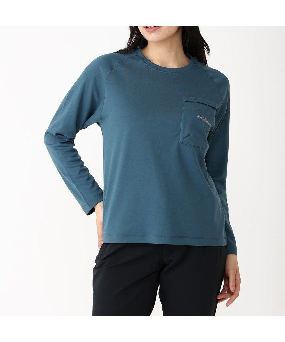 【コロンビア/Columbia】のColumbia/ マウンテンズアーコーリングロングスリーブTシャツ /コロンビア インテリア・キッズ・メンズ・レディースファッション・服の通販 founy(ファニー) 　ファッション　Fashion　レディースファッション　Fashion for Women　トップス・カットソー　Cut & Sew Tops　シャツ・ブラウス・オフィスカジュアル　Elegant Blouses & Button-Ups　ロングTシャツ・Tシャツ　Longline T-Shirts & Tees　カットソー・ベーシックTシャツ　Cut-and-Sewn Tops / Stretch Tees & Basics　おすすめ　Recommended / Our Picks　カットソー　Cut and Sewn Top　サングラス　Sunglasses, Shades　スタイリッシュ　Stylish, Fashionable　ストレッチ　Stretch, Stretchy Fabric　スリーブ　Sleeve, Long Sleeve / Short Sleeve　ダブル　Double, Double-Breasted　フェイス　Face, Facial Design　ベーシック　Basic, Essential　ポケット　Pocket, Pocket Detail　ロング　Long, Long-Length　ワーク　Workwear, Utility Style　夏　Summer　S/S・春夏　SS, Spring/Summer, Warm Season　A/W・秋冬　Autumn/Winter　Everblue|ID: prp329100004644025 ipo3291000000033504460