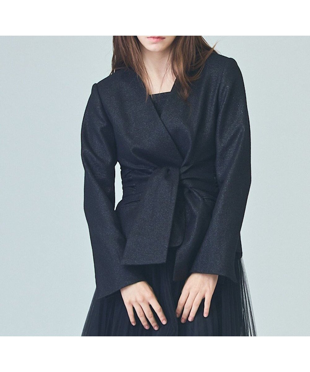 【グレース コンチネンタル/GRACE CONTINENTAL】のラメWOOLボウジャケット インテリア・キッズ・メンズ・レディースファッション・服の通販 founy(ファニー) 　ファッション　Fashion　レディースファッション　Fashion for Women　アウター　Coat / Outerwear Collection　レディースジャケット・軽アウター　Jackets　ノーカラージャケット / シンプル上品コーデ　Collarless Jackets　おすすめ　Recommended / Our Picks　イタリア　Italy　インナー　Innerwear　ジャケット　Jacket, Outerwear　スマート　Smart, Elegant　セットアップ　Set-Up, Coordinated Outfit　ドレス　Dress, One-Piece　フェミニン　Feminine, Girly　フロント　Front, Front Design　夏　Summer　S/S・春夏　SS, Spring/Summer, Warm Season　A/W・秋冬　Autumn/Winter　ブラック|ID: prp329100004644495 ipo3291000000033511050