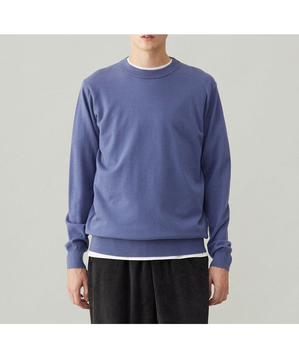 【アンフィーロ/UNFILO / MEN】のライトウォーム クルーネックニット インテリア・キッズ・メンズ・レディースファッション・服の通販 founy(ファニー) 　ファッション　Fashion　メンズファッション　Fashion for Men　トップス・カットソー　Cut & Sew Tops　ニット・セーター / 定番トップス　Knit Tops & Sweaters　ウォッシャブル　Machine Washable　ウォーム　Warm Fabric　シンプル　Simple, Minimal　セーター　Sweater, Knitwear　A/W・秋冬　Autumn/Winter　ダスティブルー|ID: prp329100004644542 ipo3291000000033511973