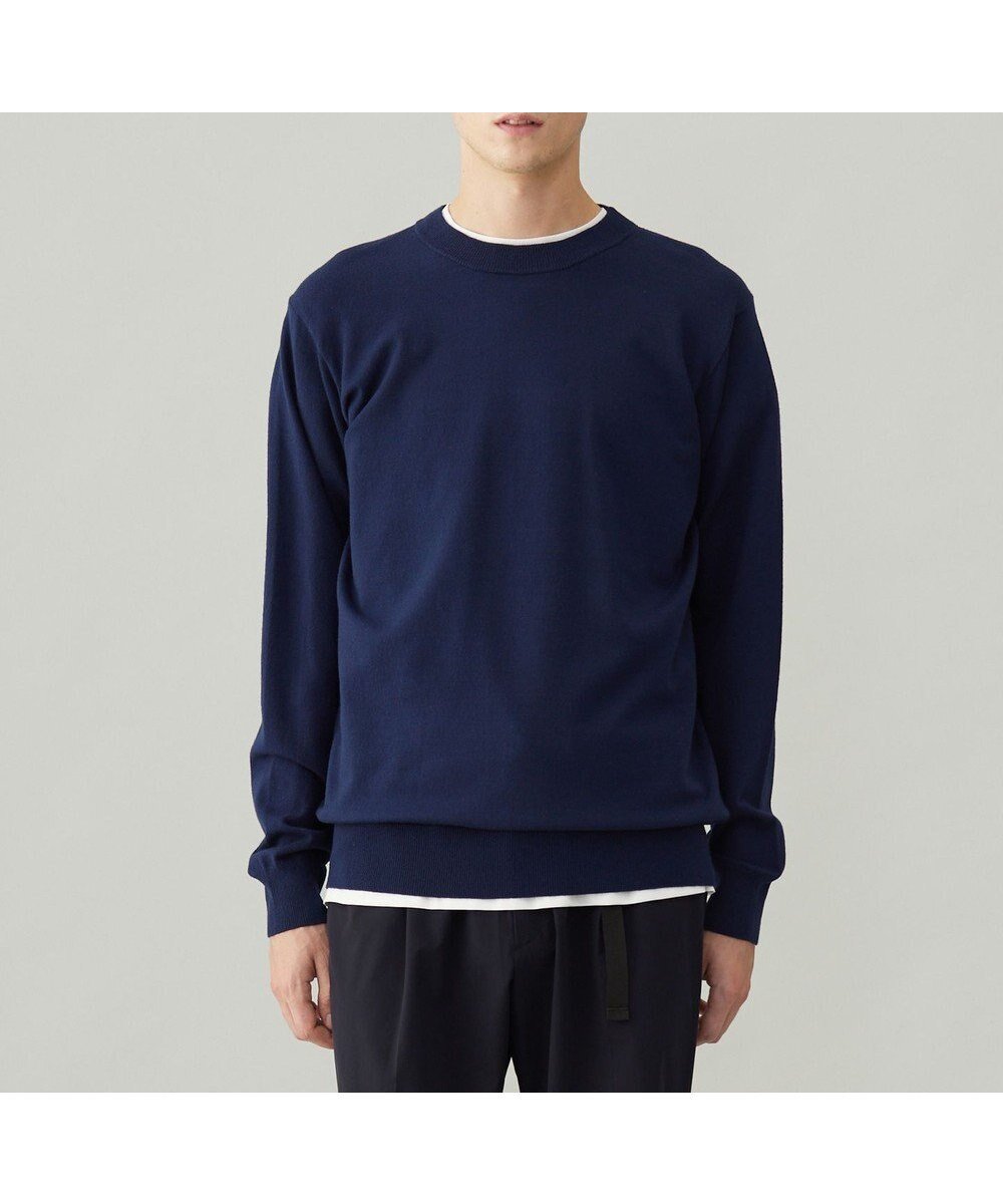 【アンフィーロ/UNFILO / MEN】のライトウォーム クルーネックニット インテリア・キッズ・メンズ・レディースファッション・服の通販 founy(ファニー) 　ファッション　Fashion　メンズファッション　Fashion for Men　トップス・カットソー　Cut & Sew Tops　ニット・セーター / 定番トップス　Knit Tops & Sweaters　ウォッシャブル　Machine Washable　ウォーム　Warm Fabric　シンプル　Simple, Minimal　セーター　Sweater, Knitwear　A/W・秋冬　Autumn/Winter　ネイビー|ID: prp329100004644542 ipo3291000000033511976