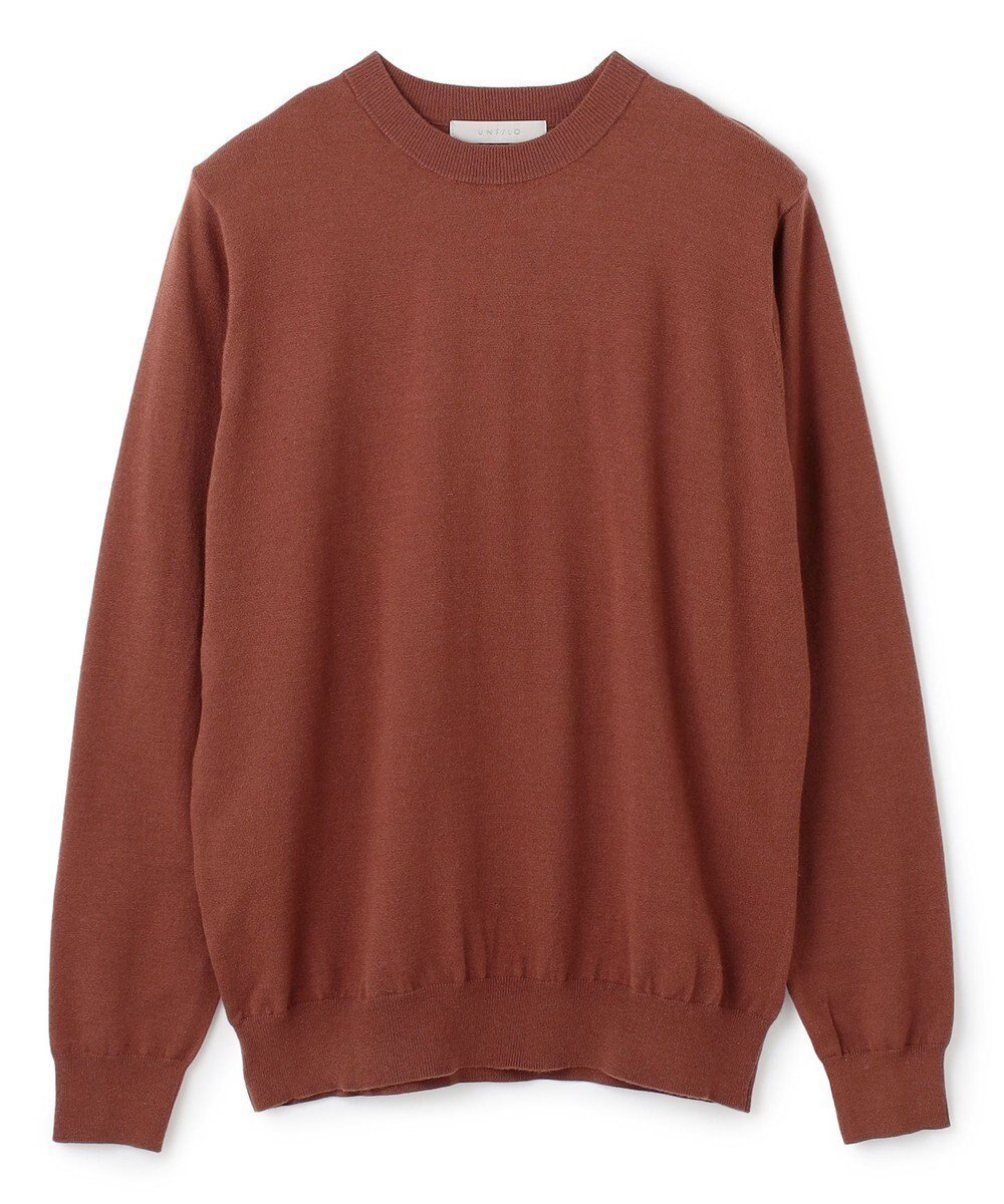 【アンフィーロ/UNFILO / MEN】のライトウォーム クルーネックニット インテリア・キッズ・メンズ・レディースファッション・服の通販 founy(ファニー) 　ファッション　Fashion　メンズファッション　Fashion for Men　トップス・カットソー　Cut & Sew Tops　ニット・セーター / 定番トップス　Knit Tops & Sweaters　ウォッシャブル　Machine Washable　ウォーム　Warm Fabric　シンプル　Simple, Minimal　セーター　Sweater, Knitwear　A/W・秋冬　Autumn/Winter　ブラウン|ID: prp329100004644542 ipo3291000000033511981