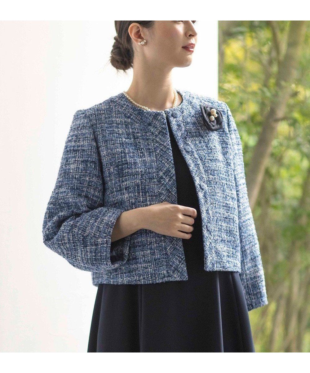 【組曲/KUMIKYOKU】の【KUMIKYOKU NAVY】マカロンツイード ジャケット インテリア・キッズ・メンズ・レディースファッション・服の通販 founy(ファニー) 　ファッション　Fashion　レディースファッション　Fashion for Women　アウター　Coat / Outerwear Collection　レディースジャケット・軽アウター　Jackets　ノーカラージャケット / シンプル上品コーデ　Collarless Jackets　クラシカル　Classical, Vintage-Inspired　グラデーション　Gradient, Ombre　コレクション　Collection, Seasonal Line　コンパクト　Compact, Small Size　ジャケット　Jacket, Outerwear　スプリング　Spring, Spring Collection　ツイード　Twill, Twill Weave　バイアス　Bias, Diagonal Cut　バランス　Balance, Style Balance　フェミニン　Feminine, Girly　フォルム　Silhouette, Form　フォーマル　Formal, Dressy　A/W・秋冬　Autumn/Winter　2022年　2022　S/S・春夏　SS, Spring/Summer, Warm Season　2022-2023秋冬・A/W　Autumn/Winter 2022–23 AW22–23　夏　Summer　エレガント 上品　Elegant　ネイビー系|ID: prp329100004644614 ipo3291000000033513656