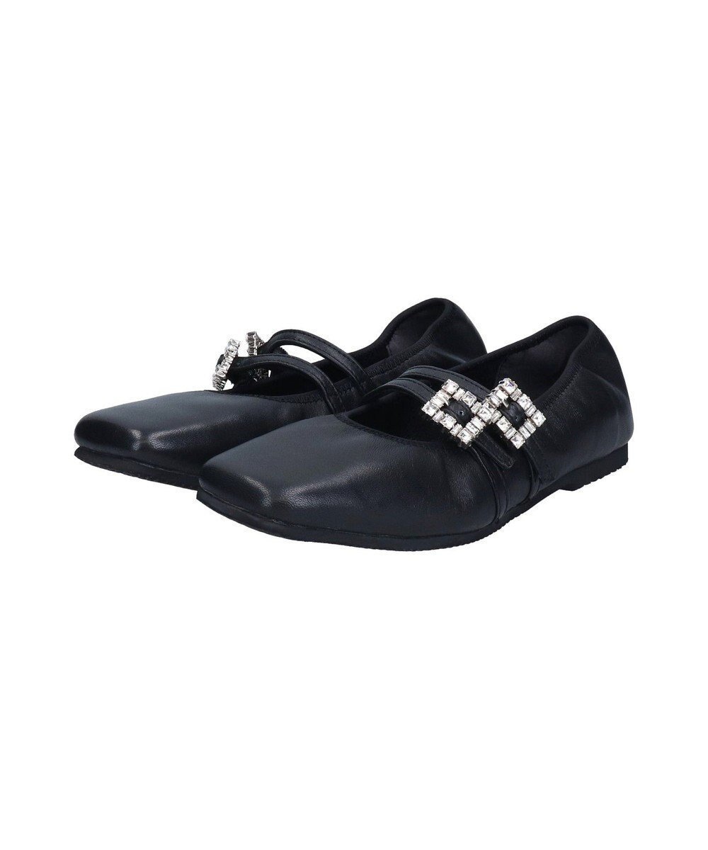 【ブリジット バーキン/Bridget Birkin】の【PARADIS COULEUR】ビジューバックルダブルストラップバレエ インテリア・キッズ・メンズ・レディースファッション・服の通販 founy(ファニー) 　ファッション　Fashion　レディースファッション　Fashion for Women　バッグ　Bags　新作・新入荷　New Arrivals / New In　クッション　Cushion, Throw Pillow　シューズ　Shoes, Footwear　スクエア　Square, Square Shape　バレエ　Ballet, Ballet Style　フィット　Fit, Slim Fit　フェミニン　Feminine, Girly　軽量　Lightweight, Ultra Light　ブラック|ID: prp329100004644712 ipo3291000000033516543
