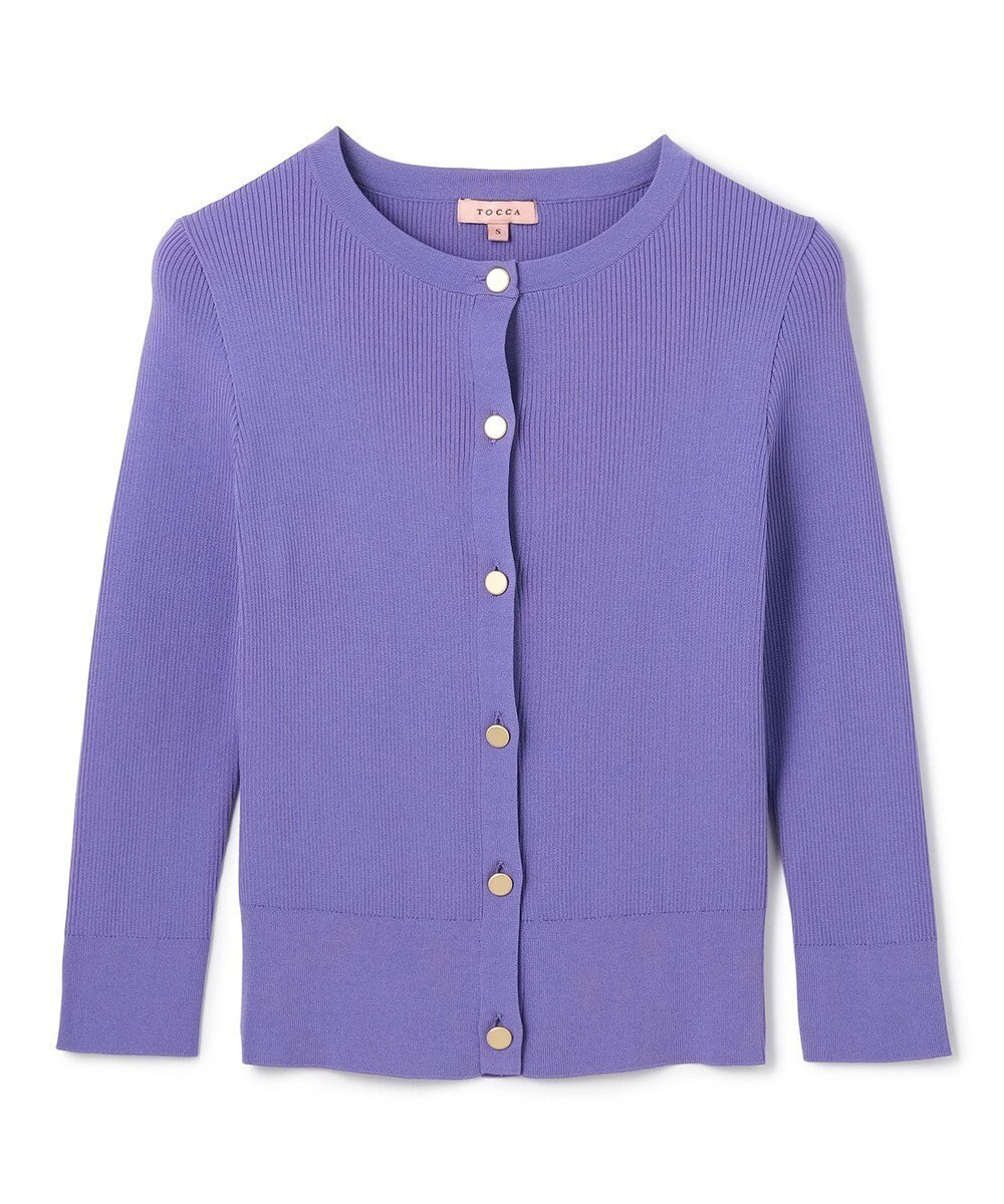 【トッカ/TOCCA】の【泉里香さん着用】AUTUMN TIME カーディガン インテリア・キッズ・メンズ・レディースファッション・服の通販 founy(ファニー) 　ファッションモデル・俳優・女優　Models　女性　Women　泉里香　Izumi Rika　ファッション　Fashion　レディースファッション　Fashion for Women　トップス・カットソー　Cut & Sew Tops　カーディガン・羽織り　Layered Style Cardigans　なめらか　Smooth, Silky Texture　インナー　Innerwear　オータム　Autumn Fashion　カーディガン　Cardigan, Knitwear　ドレス　Dress, One-Piece　ドレープ　Drape, Draping Fabric　フィット　Fit, Slim Fit　リブニット　Rib Knit, Ribbed Knit　人気　Popular, Best Seller　夏　Summer　春　Spring　S/S・春夏　SS, Spring/Summer, Warm Season　A/W・秋冬　Autumn/Winter　ビジネス 仕事 通勤　Business / Work / Commuting　パープル系|ID: prp329100004644743 ipo3291000000033598783