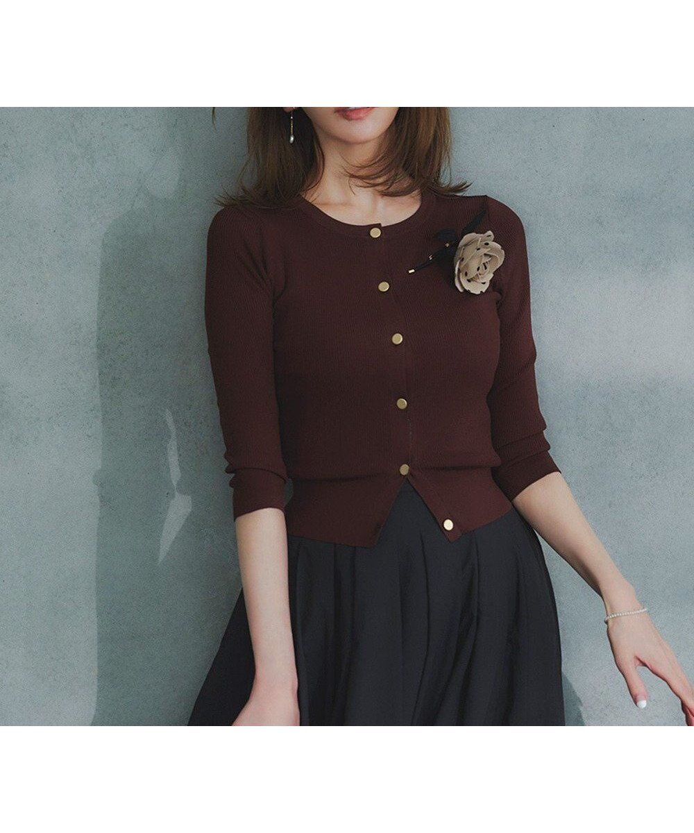 【トッカ/TOCCA】の【泉里香さん着用】AUTUMN TIME カーディガン インテリア・キッズ・メンズ・レディースファッション・服の通販 founy(ファニー) 　ファッションモデル・俳優・女優　Models　女性　Women　泉里香　Izumi Rika　ファッション　Fashion　レディースファッション　Fashion for Women　トップス・カットソー　Cut & Sew Tops　カーディガン・羽織り　Layered Style Cardigans　なめらか　Smooth, Silky Texture　インナー　Innerwear　オータム　Autumn Fashion　カーディガン　Cardigan, Knitwear　ドレス　Dress, One-Piece　ドレープ　Drape, Draping Fabric　フィット　Fit, Slim Fit　リブニット　Rib Knit, Ribbed Knit　人気　Popular, Best Seller　夏　Summer　春　Spring　S/S・春夏　SS, Spring/Summer, Warm Season　A/W・秋冬　Autumn/Winter　ビジネス 仕事 通勤　Business / Work / Commuting　ブラウン系|ID: prp329100004644743 ipo3291000000033952014