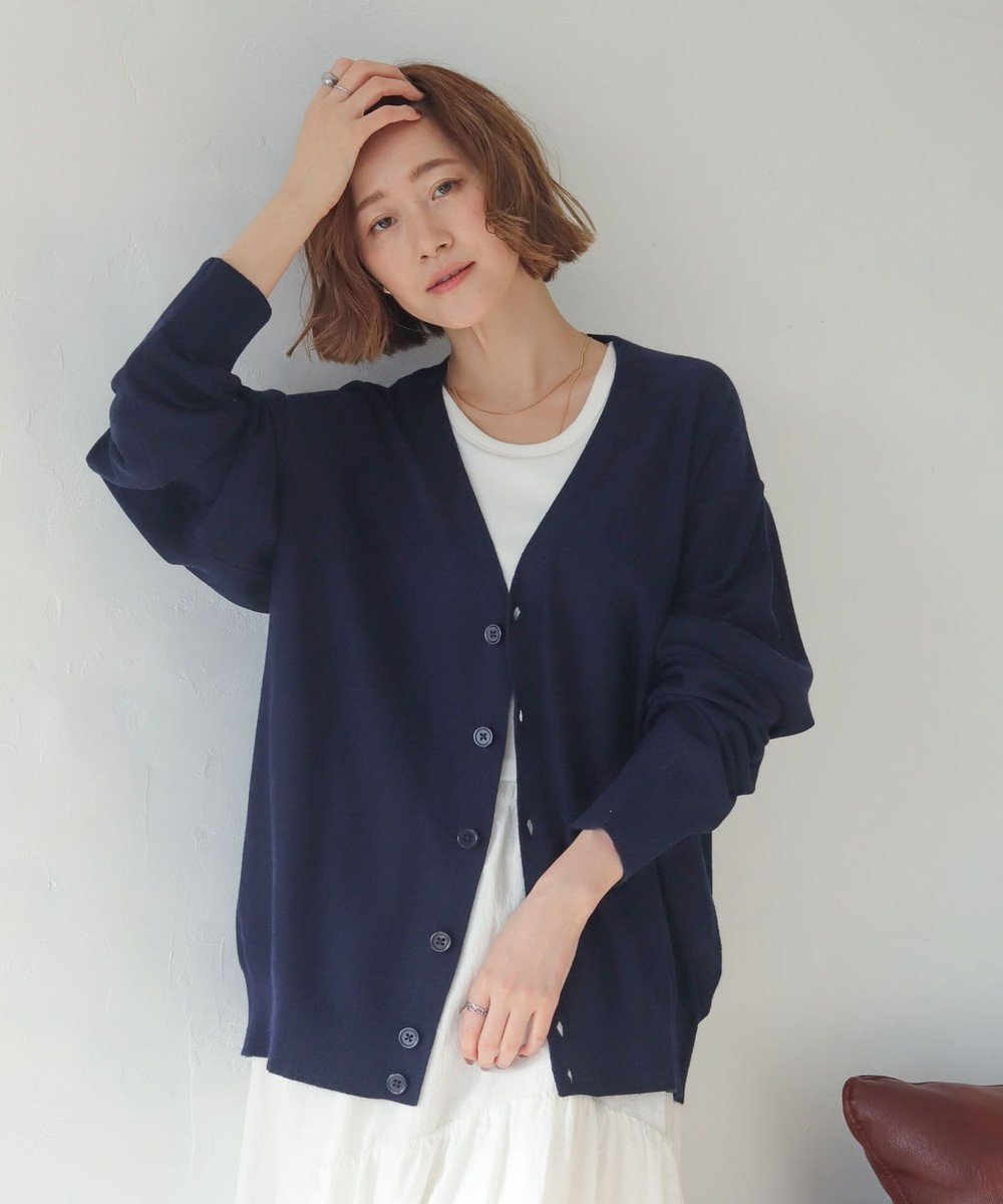 【ウィゴー/WEGO】の【WEB限定/2025年秋冬新作//洗濯可/MLサイズ展開/ユニセックス着用ITEM】ドロップショルダーカーディガン インテリア・キッズ・メンズ・レディースファッション・服の通販 founy(ファニー) 　ファッション　Fashion　レディースファッション　Fashion for Women　トップス・カットソー　Cut & Sew Tops　カーディガン・羽織り　Layered Style Cardigans　ウェーブ　Wavy Pattern　カットソー　Cut and Sewn Top　カーディガン　Cardigan, Knitwear　ショルダー　Shoulder, Shoulder Strap　シンプル　Simple, Minimal　ストレート　Straight, Straight Cut　スマホ　Smartphone, Mobile Device　スラックス　Slacks, Dress Pants　デニム　Denim, Jeans Material　ドロップ　Drop Shoulder, Dropped Style　バランス　Balance, Style Balance　リラックス　Relax, Relaxed Fit　ロング　Long, Long-Length　A/W・秋冬　Autumn/Winter　ビジネス 仕事 通勤　Business / Work / Commuting　ネイビー|ID: prp329100004644771 ipo3291000000035515944