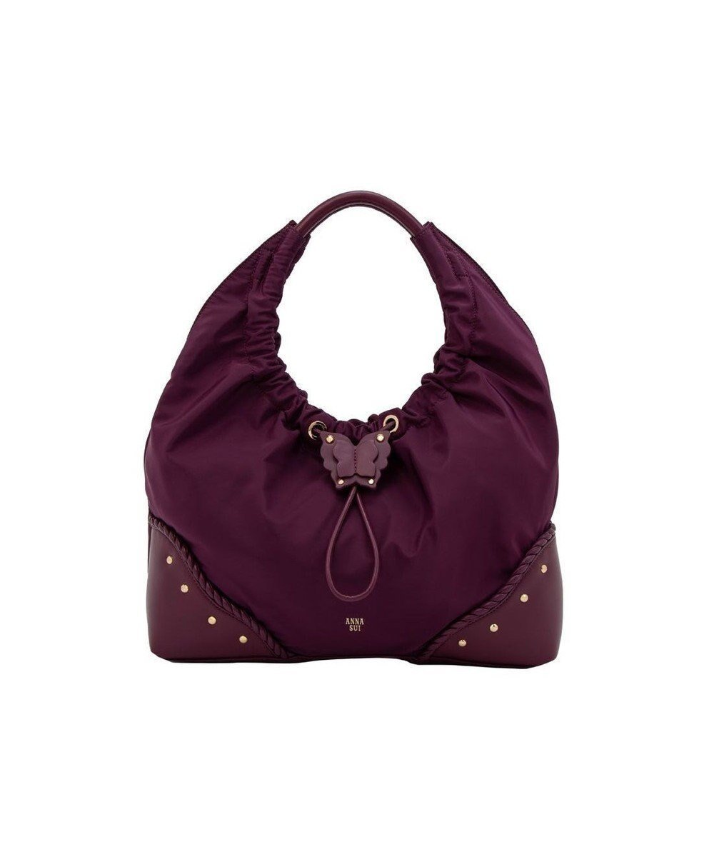 【アナスイ/ANNA SUI】のバタフライツイスト トートバッグ インテリア・キッズ・メンズ・レディースファッション・服の通販 founy(ファニー) 　ファッション　Fashion　レディースファッション　Fashion for Women　バッグ　Bags　巾着　Drawstring Bag, Kinchaku　シャーリング　Shirring, Ruched　スタッズ　Studs, Metal Accents　財布　Wallet, Purse　ツイスト　Tweed, Tweed Fabric　バタフライ　Butterfly, Butterfly Motif　フェミニン　Feminine, Girly　フラワー　Flower, Floral　プリント　Print, Printed Pattern　モチーフ　Motif, Design Theme　A/W・秋冬　Autumn/Winter　おすすめ　Recommended / Our Picks　旅行　Travel　ビジネス 仕事 通勤　Business / Work / Commuting　ボルドー|ID: prp329100004644815 ipo3291000000033517485