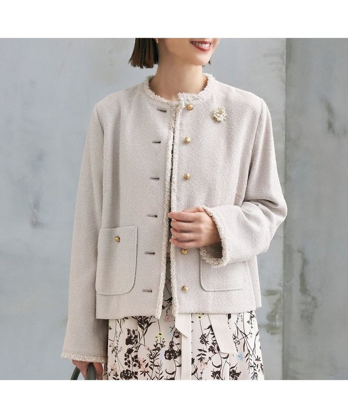 【自由区/JIYU-KU】のブライトリングツイード ジャケット インテリア・キッズ・メンズ・レディースファッション・服の通販 founy(ファニー) https://founy.com/ ファッション Fashion レディースファッション Fashion for Women アウター Coat / Outerwear Collection レディースジャケット・軽アウター Jackets ノーカラージャケット / シンプル上品コーデ Collarless Jackets 新作・新入荷 New Arrivals / New In カーディガン Cardigan, Knitwear ジャケット Jacket, Outerwear セレモニー Ceremony ツイード Twill, Twill Weave デニム Denim, Jeans Material フリンジ Fringe, Tassel ボトム Bottoms, Lower Wear ポケット Pocket, Pocket Detail メタル Metal, Metal Parts ループ Loop, Loop Knit A/W・秋冬 Autumn/Winter |ID: prp329100004645599 ipo3291000000033528468
