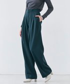 【ベイジ,/BEIGE,】の【洗える・BAILA 4月号掲載】STEVIA / ウール混タックワイドパンツ Green|ID: prp329100004645610 ipo3291000000033528696