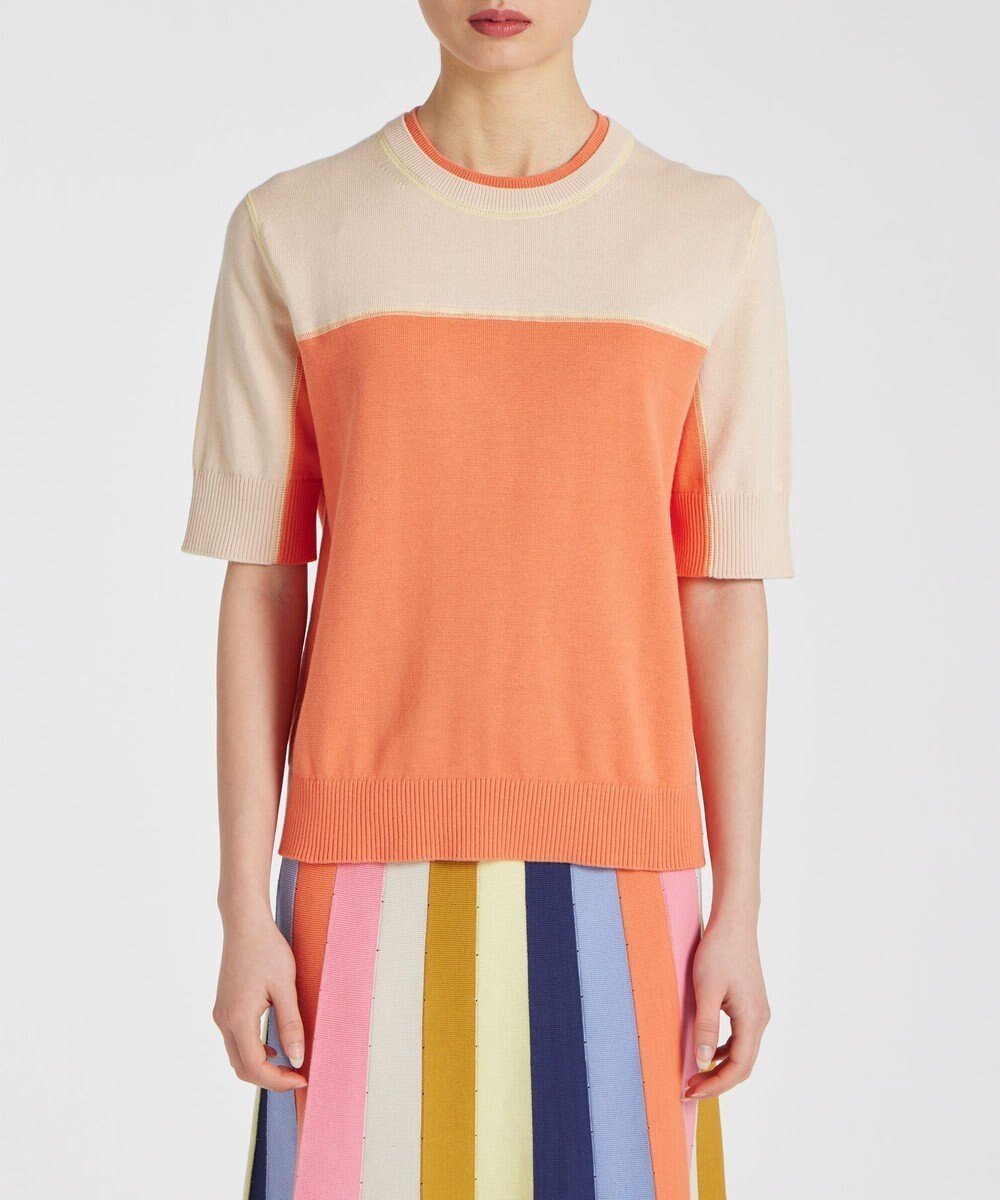 【ポール スミス/Paul Smith】のカラーブロック 半袖ニット 人気、トレンドファッション・服の通販 founy(ファニー) 　ファッション　Fashion　レディースファッション　Fashion for Women　トップス・カットソー　Cut & Sew Tops　ニット　Knit Tops & Sweaters　セーター　Sweater, Knitwear　ブロック　Block, Solid Block Pattern　半袖　Short Sleeve, Half Sleeve　夏　Summer　春　Spring　S/S・春夏　SS, Spring/Summer, Warm Season　 other-1|ID: prp329100004645618 ipo3291000000033529101