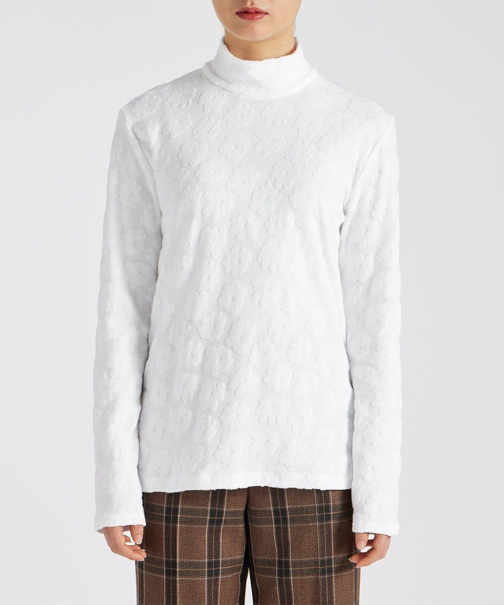 【ポール スミス/Paul Smith】のフローラルジャガード 長袖カットソー インテリア・キッズ・メンズ・レディースファッション・服の通販 founy(ファニー) 　ファッション　Fashion　レディースファッション　Fashion for Women　トップス・カットソー　Cut & Sew Tops　シャツ・ブラウス・オフィスカジュアル　Elegant Blouses & Button-Ups　ロングTシャツ・Tシャツ　Longline T-Shirts & Tees　カットソー・ベーシックTシャツ　Cut-and-Sewn Tops / Stretch Tees & Basics　カットソー　Cut and Sewn Top　ジャカード／ジャガード　Jacquard, Woven Pattern　ハイネック　High Neck, Mock Neck　フラワー　Flower, Floral　モチーフ　Motif, Design Theme　A/W・秋冬　Autumn/Winter　長袖　Long Sleeve, Full Sleeve　ホワイト|ID: prp329100004645622 ipo3291000000033529154