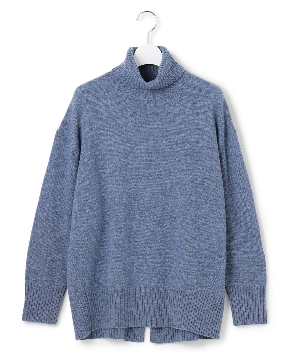 【ジェイプレスヨークストリート/J.PRESS YORK STREET】の【WOMEN】ウールカシミヤ タートルニット インテリア・キッズ・メンズ・レディースファッション・服の通販 founy(ファニー) 　ファッション　Fashion　レディースファッション　Fashion for Women　トップス・カットソー　Cut & Sew Tops　ニット　Knit Tops & Sweaters　シンプル　Simple, Minimal　スリット　Slit, Slit Detail　セーター　Sweater, Knitwear　タートル　Turtleneck, Turtle Collar　定番　Standard, Basic Item　リラックス　Relax, Relaxed Fit　冬　Winter / This Winter　A/W・秋冬　Autumn/Winter　エレガント 上品　Elegant　ダルブルー系|ID: prp329100004645633 ipo3291000000033529510