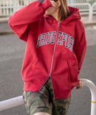 【ウィゴー/WEGO】のカレッジロゴビッグジップパーカー レッド|ID: prp329100004645646 ipo3291000000033571954